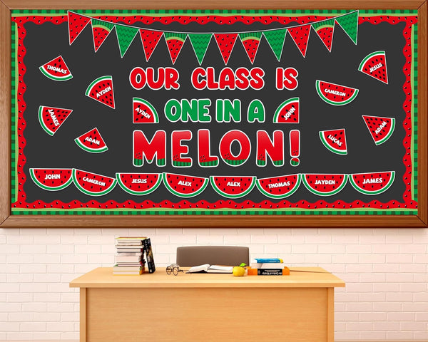 gisgfim 90 Pcs Watermelon Bulletin Board Set, One in a Melon Classroom Decorations