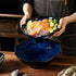 TROSIQUANJIA commercial -7-inch 450ml) Japanese-style minimalist kiln blue ceramic salmon sashimi ice tray trumpet
