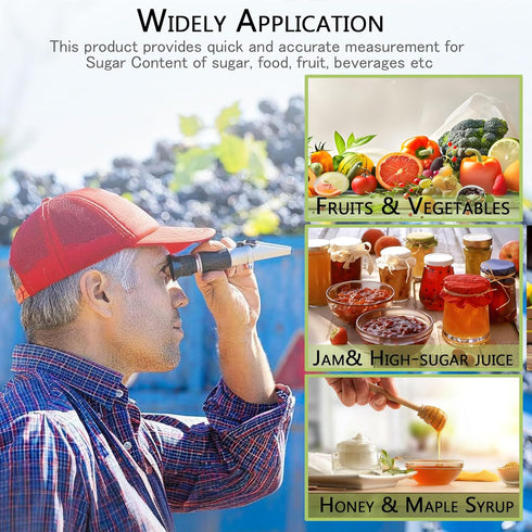 0-90% Brix Meter Refractometer - V·RESOURCING Portable Hand Held Sugar Content Measurement Tool