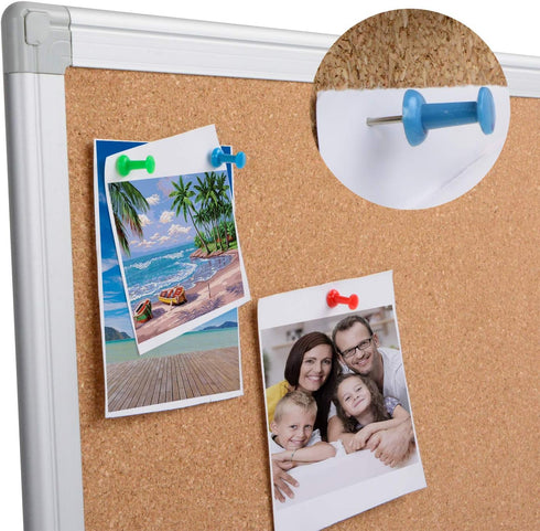 Board2by Cork Board Bulletin Board 20 x 30 Inches, Silver Aluminium Framed Large Notice Pin Board