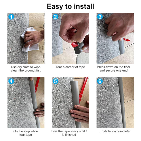 Floor Transition Strip, Self Adhesive Laminate Cover Strips, 1.57" Flat Vinyl for Tile and Wood Joins