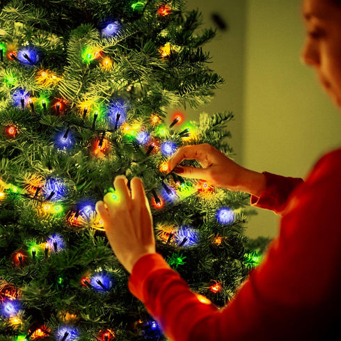 50 16.4Ft String Lights with Timer, Christmas Outdoor String Lights LED Waterproof Lights for Xmas Tree Wreath Garland