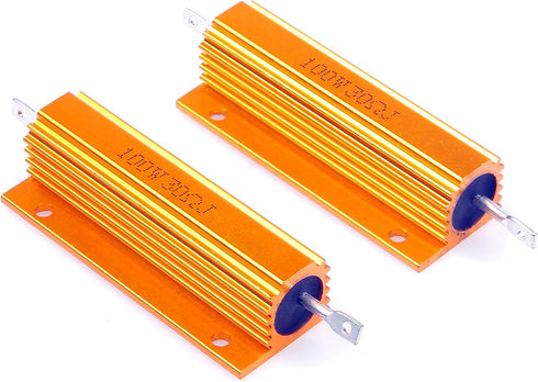 100 Watt 30 Ohm 5% Wirewound Resistor - Electronic Aluminium Shell Resistors, Pack of 2