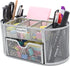 EasyPAG Mesh Desktop Organizer, Multi-functional Caddy with Drawer, Silver