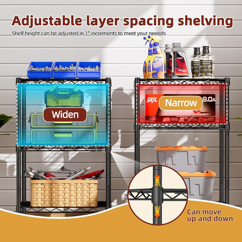 3 SINGAYE Small Wire Shelves Kitchen Pantry Close Home Organizers and Storage Bathroom Shelf Laundry Room Organization
