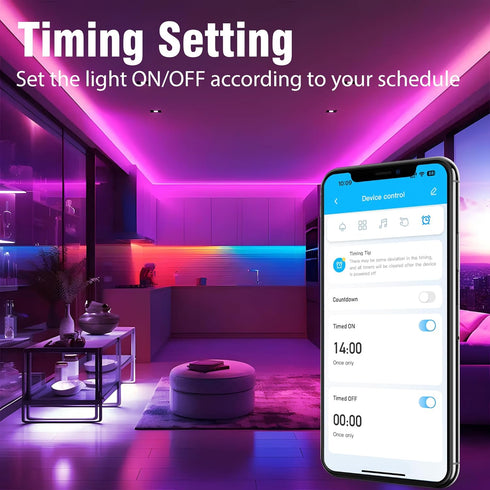 100 2 50ft VOLIVO LED Strip Lights WiFi FT, Compatible with Alexa and Google Assistant, Rolls of RGB Led Light Strip