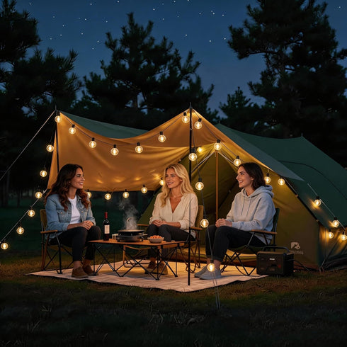 50 26pcs G40 Bulbs, RTTY Outdoor String Lights FT, Patio Light with Shatterproof LED Waterproof Hanging Globe Lighting