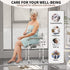 SeatYuPro Commode Adjustable Medical Bedside Chair with Padded Backrest, Drop Arm Support, Height Adjustable White