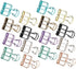 Tissting 16 Pcs Binder Clips, 8 Colors Hollow Design, Paper Clamps for Office, Home, School (S, 0.8 * 1.1in)