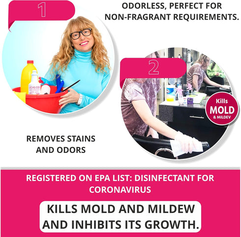 Salon and Spa Disinfectant, Hospital Grade, Pink, 32 Ounce