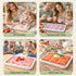 10.24'' 8.24'' 2 304 Frozen Rolled Ice Cream Maker x w/Lid and Spatulas, SUS Home DIY Instant Ice Cream Tray for Soft