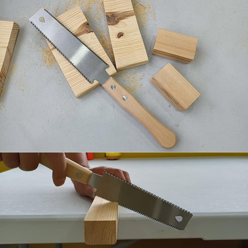 Small Woodworking Hand Saw, 6 Inch Flexible Blade, Double Edge for Craft and DIY