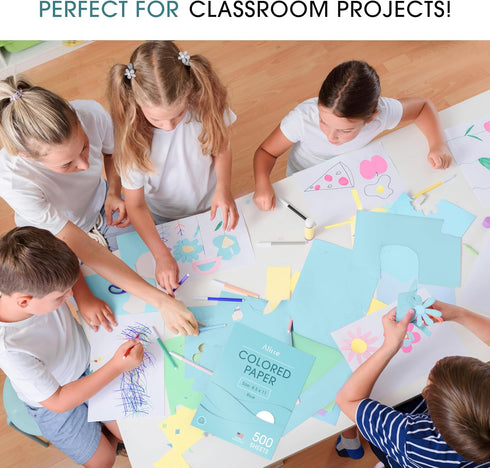 500-Sheets 8.5 11 1 Alitte Colored Paper - Blue Paper, x Colored Printer Paper, Arts & Crafts, DIY Projects - School