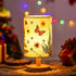 WSYEAR Pressed Flowers Bedside Lamp, Charming Floral Table Lamp with Wood Base for Bedroom