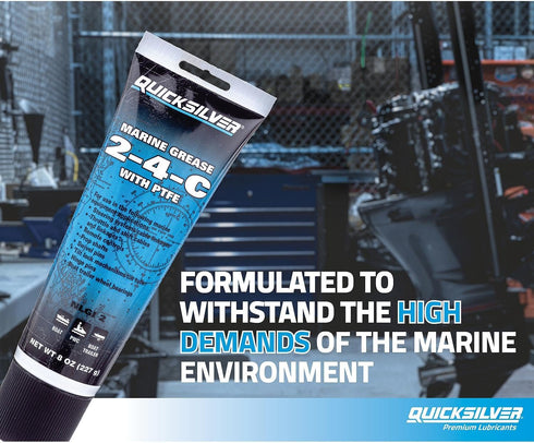 802859Q1 2-4-C 8 oz. Quicksilver Marine Grease with Teflon, Multi-Purpose Marine Lubricant Tube