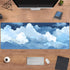 DCJJM 31.5x11.8 Desk Mat Blue and White Puffy Clouds Desk Pad Cute Gaming Mouse Pad XL Large Mousepad Anime Desk Matt