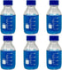 Karter Scientific 500ml Glass Round Media Storage Bottles with GL45 Screw Cap, Borosilicate Glass, Pack of 6