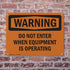 (2 Pack) OSHA Do Not Enter When Equipment Is Operating Warning Sign, 14 Inch X 10 Inch Aluminum