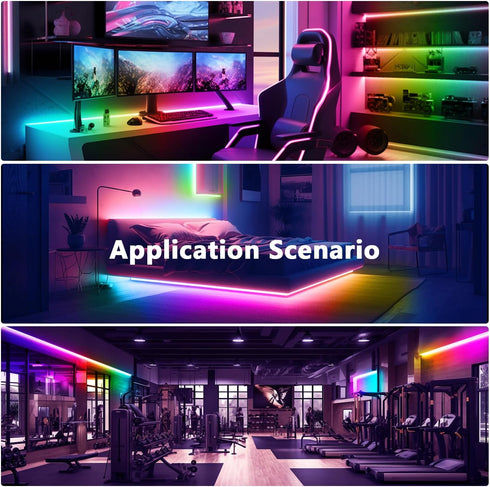 16.4 DAYBETTER Smart IC LED Strip Lights, BGRIC LED Lights for Bedroom, DIY Multiple Colors on One Line, App Control