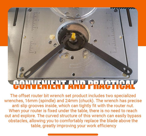 KLNBRWR RA1152 Offset 24mm 1617EVS, 16171619EVS, 1613, MRF23EVS Wrenches for Router Bit Turning Includes Clamp Wrench