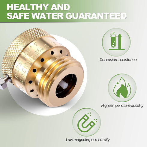 2 Pack Brass GHT Hose Bibb Connector, 3/4" Inch Backflow Preventer Vacuum Breaker