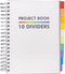 Pukka Pad B5 Subject Notebook – 10 Repositionable Dividers, 400 Perforated Pages, 80GSM Paper, White, 7.48 x 9.84in