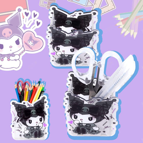 Roffatide Cute Kuromi Anime Desktop Desk Container, Ceramics Pen Holder, Mini Box for Makeup Brushes, Pencil Cup L