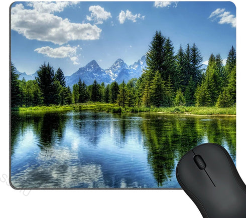 Custom Gaming Mouse Pad, Beautiful Mountain Landscape Non-Slip Rubber Comfortable 9.5 X 7.9 Inch (240mmX200mmX3mm)