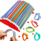 Haawooky 45 Pieces Flexible Soft Colorful Stripe Rubber Pencils with Erasers for Kids Gift