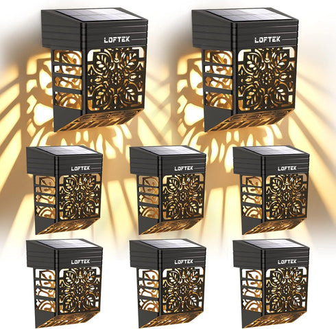 LOFTEK Solar Deck Lights, 8 Pack Solar Fence Lights, Outdoor Patio Decorative