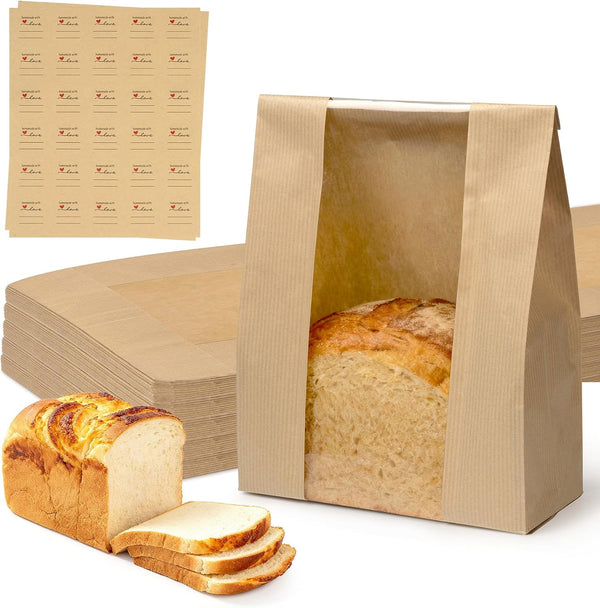 Bread Bags for Homemade Bread, 101 Pcs Sourdough Bags with Windowand 120