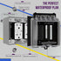 ENERLITES Weatherproof Outlet Box with Five 1/2-in Threaded Outlets, 2-Gang Outdoor Electrical Box