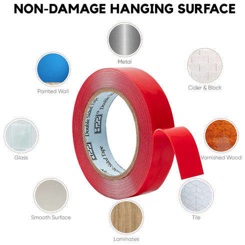HPP Double Sided Tape Clear, Heavy Duty Permanent Tape for Indoor and Outdoor Use (1in x 16ft)
