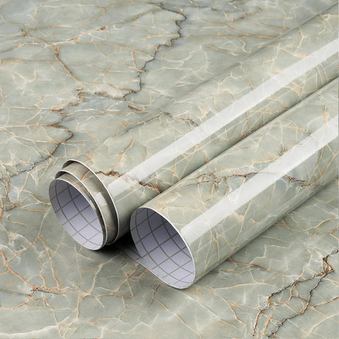 LACHEERY Marble Contact Paper Decorative Self Adhesive 15.8"x80" Waterproof Removable Wallpaper Stick and Peel For Granite Countertops Cabinets Backsplash Old Furniture by LACHEERY