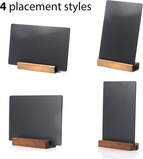 7.9x5.1 (3 Pack 7.9x5.1) Desktop Chalkboard Sign with Wood Base, Message Board Menu Board Chalkboard for Shop Wedding