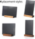 7.9x5.1 (3 Pack 7.9x5.1) Desktop Chalkboard Sign with Wood Base, Message Board Menu Board Chalkboard for Shop Wedding