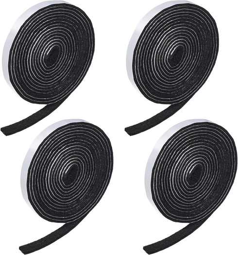 4 Rolls 120 Inch Felt Strip with Adhesive Backing for Protecting Furniture and DIY (Black, 0.5 Inch)