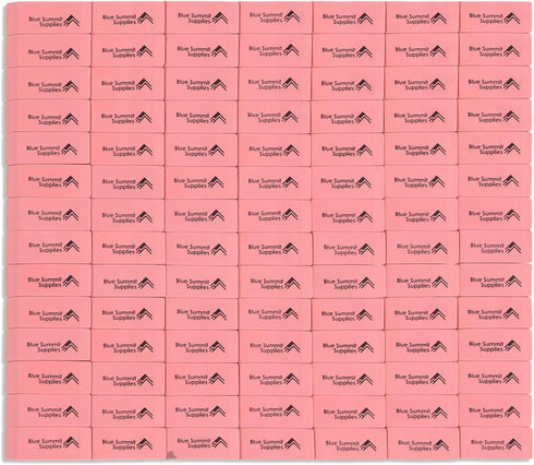 Blue Summit Supplies Pink Erasers Bulk - 100 Pack Classroom Erasers for Kids, School Supplies