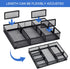 Desk Drawer Organizer with 6 Adjustable Dividers, Metal Pen Organizer for Office Supplies (Pack 4, Black)