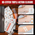 3 RHINO RESCUE Wound Closure Kit, Types Butterfly Bandages with Bandages, Triple Antibiotic Ointment, Wound Closure