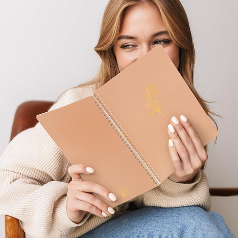 ZICOTO Aesthetic Spiral Notebook Set of 3, Cute Ruled 10.5x8 Journal with Large Pockets and Lined Pages for Organization