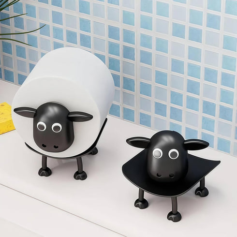 3-Pack Set, Packaging Sheep Toilet Paper Roll Holder OPP - Cute Bathroom Organizer with Adorable Design