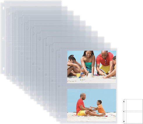 Better Office Products Photo Album Refill Sheets, 5 x 7 Inch, Heavyweight 3 Ring Photo Binder Page Refills