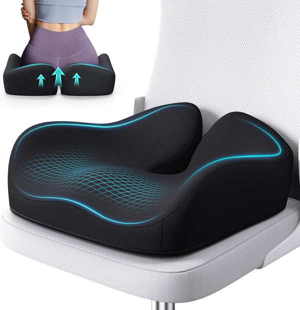 Benazcap Memory Foam Seat Cushion for Office Chair, Ergonomic Chair Cushions for