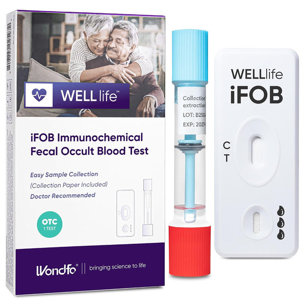 WELLlife iFOB Immunochemical Fecal Occult Blood Test, Colon Screening Test Kit Stool