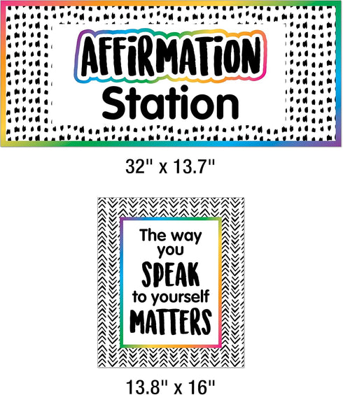 Carson Dellosa 32 Pc. Affirmation Station Classroom Bulletin Board Set - Motivational Poster and Positive Cards