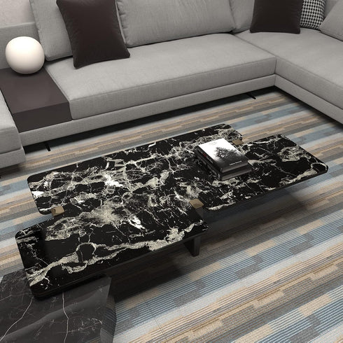 16x118 inch Black Marble Contact Paper Peel and Stick Countertop Waterproof Vinyl Glossy Granite Wallpaper Removable Self-Adhesive Film for Kitchen Cabinet Furniture Decoration by HOLOMEY