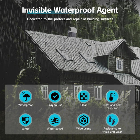 Invisible Waterproof Sealant, Water- Based, Clear Waterproof Coating, Transparent Waterproof Glue Anti-Leakage Agent for roof & Walls, Indoor and Outdoor Liquid Waterproof Paint Adhesive (16 floz)