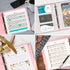 Mini 3 Ring Binder (Lightpink Marble) - 5.5 x 8.5 in, 1 Inch with Elastic Cord, Fits Loose Leaf Paper