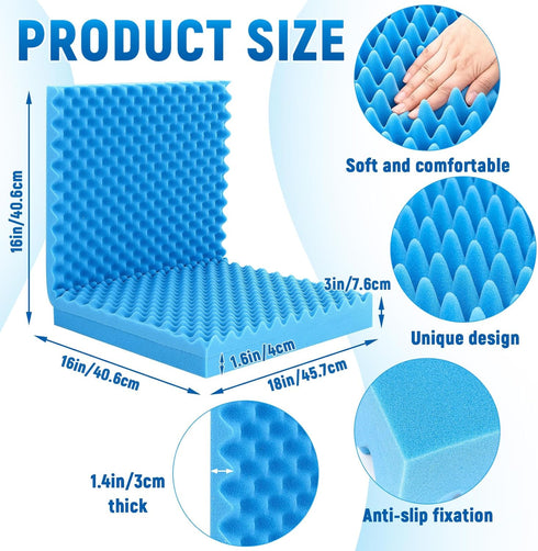 Geiserailie 1 32 18 3 Inches Pcs x x Egg Foam Pad Wheelchair Seat Cushion Backrest to Relieve Back Egg Foam Cushions